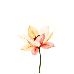 Hand-Drawn Blooming Flower T-Shirt Design in Muted Tones