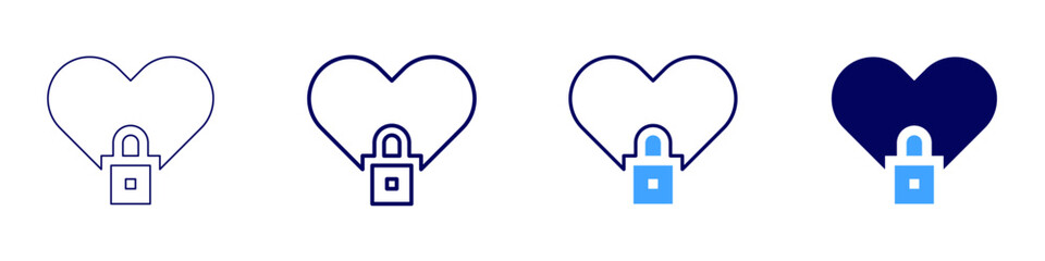 Closed icon in 4 different styles. Thin Line, Line, Bold Line, Duotone. Duotone style. Editable stroke