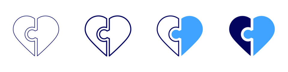 Heart attack​ icon in 4 different styles. Thin Line, Line, Bold Line, Duotone. Duotone style. Editable stroke