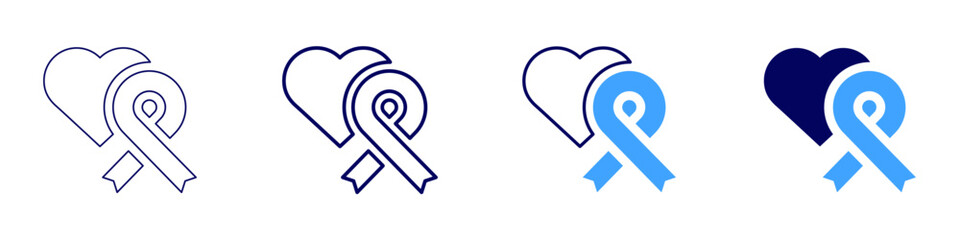 Heart donation​ icon in 4 different styles. Thin Line, Line, Bold Line, Duotone. Duotone style. Editable stroke
