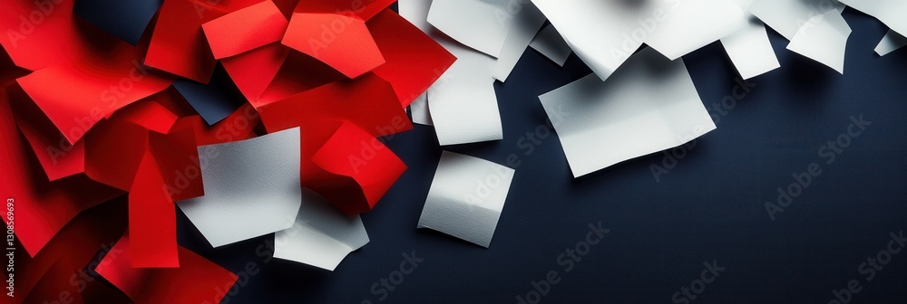 Poster Vibrant paper cut out shapes symbolize social movements and empowerment in a dynamic composition of urgency and change Generative AI