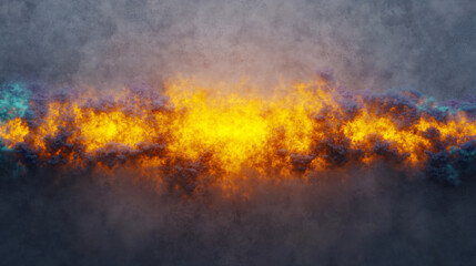 Fototapeta premium Luminous cosmic digital art depicting vibrant flames and swirling clouds, creating dramatic and intense atmosphere. colors blend beautifully, evoking sense of energy and movement