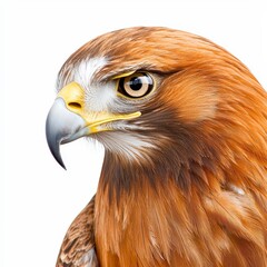 Fototapeta premium Majestic Golden Eagle Close Up Portrait Against White Background