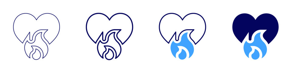 Heart update​ icon in 4 different styles. Thin Line, Line, Bold Line, Duotone. Duotone style. Editable stroke
