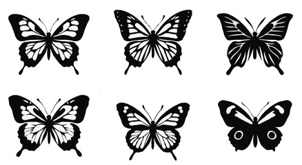 Fototapeta premium set of butterflies isolated on white