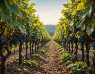 Naklejka premium vineyard in the background