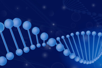 DNA helix structure with blue background
