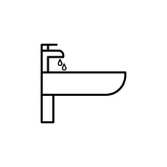 Wash basin line icon