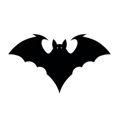 Fototapeta premium Bat silhouette with open wings black vector