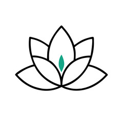 Lotus flower symbol in minimalist design