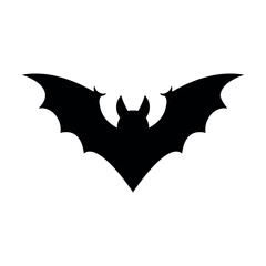 Bat emblem silhouette black vector illustration.