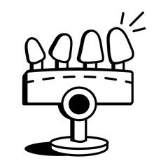 A hand drawn icon of teeth chart 
