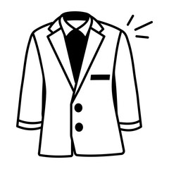 A hand drawn icon of doctor coat 


