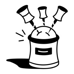 A hand drawn style icon of percha pins 
