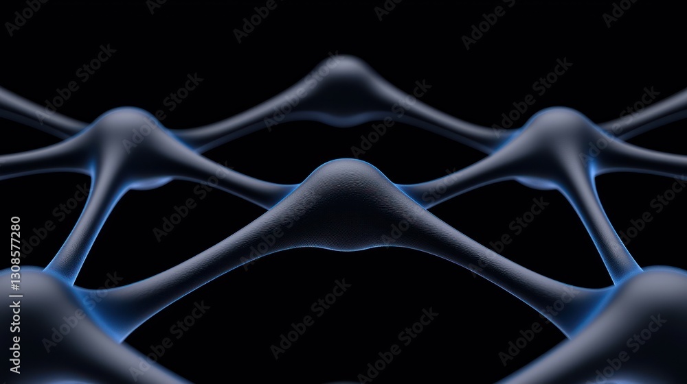 Poster intricate molecular structure: an abstract, close-up view of a complex molecular structure, with a d