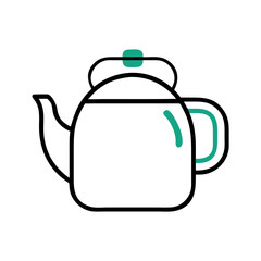 Obraz premium Minimalist outline teapot design on white background
