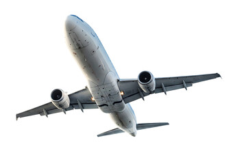 airplane underside plane view aircraft below jet from below underside of a plane flying plane airplane up plane in flight jet ascending aircraft climb png  isolated in white.