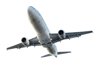 airplane underside plane view aircraft below jet from below underside of a plane flying plane airplane up plane in flight jet ascending aircraft climb png  isolated in white.