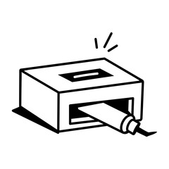 Dental applicator icon in hand drawn style 

