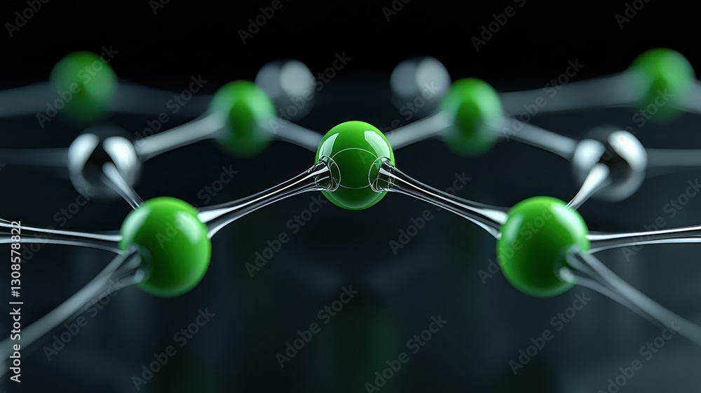 Aufkleber molecular network: a detailed representation of a molecular structure with interconnected spheres an