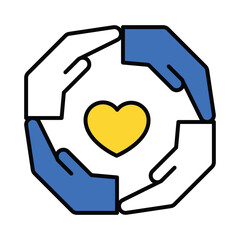 Together vector filled outline icon. EPS 10 file