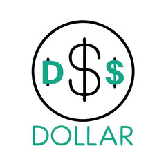 Obraz premium Stylized dollar symbol logo in modern design