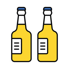 Beer bottle vector filled outline icon. EPS 10 file