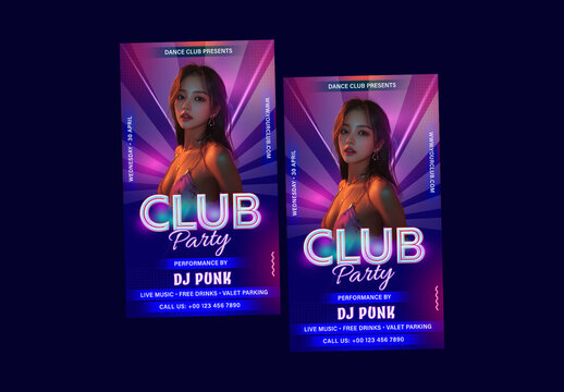 Club Party, Editable Social Media Story for Club, Disco and Upcoming Night Parties.