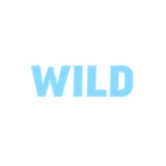 Bold Geometric "WILD" T-Shirt Design in Electric Blue on White Background