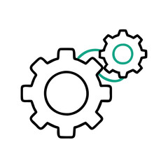 Obraz premium Gears working together in a mechanical system, progress, workflow, waiting for the result