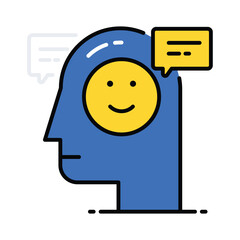 Smile vector filled outline icon. EPS 10 file