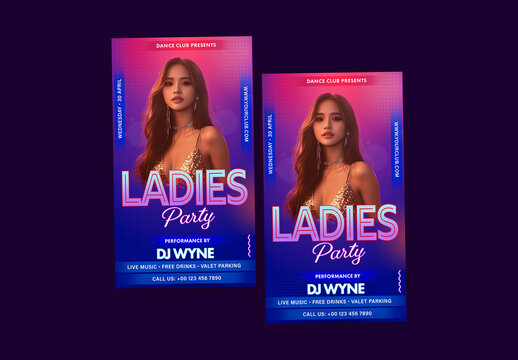 Ladies Party, Editable Social Media Story for Club, Disco and Upcoming Night Parties.