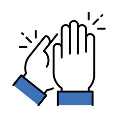 Obraz premium High five vector filled outline icon. EPS 10 file