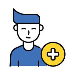 Add Friend vector filled outline icon. EPS 10 file