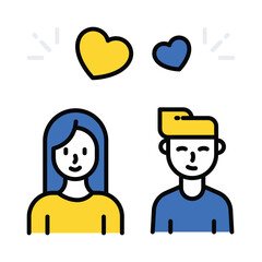 Romantic Relationship vector filled outline icon. EPS 10 file
