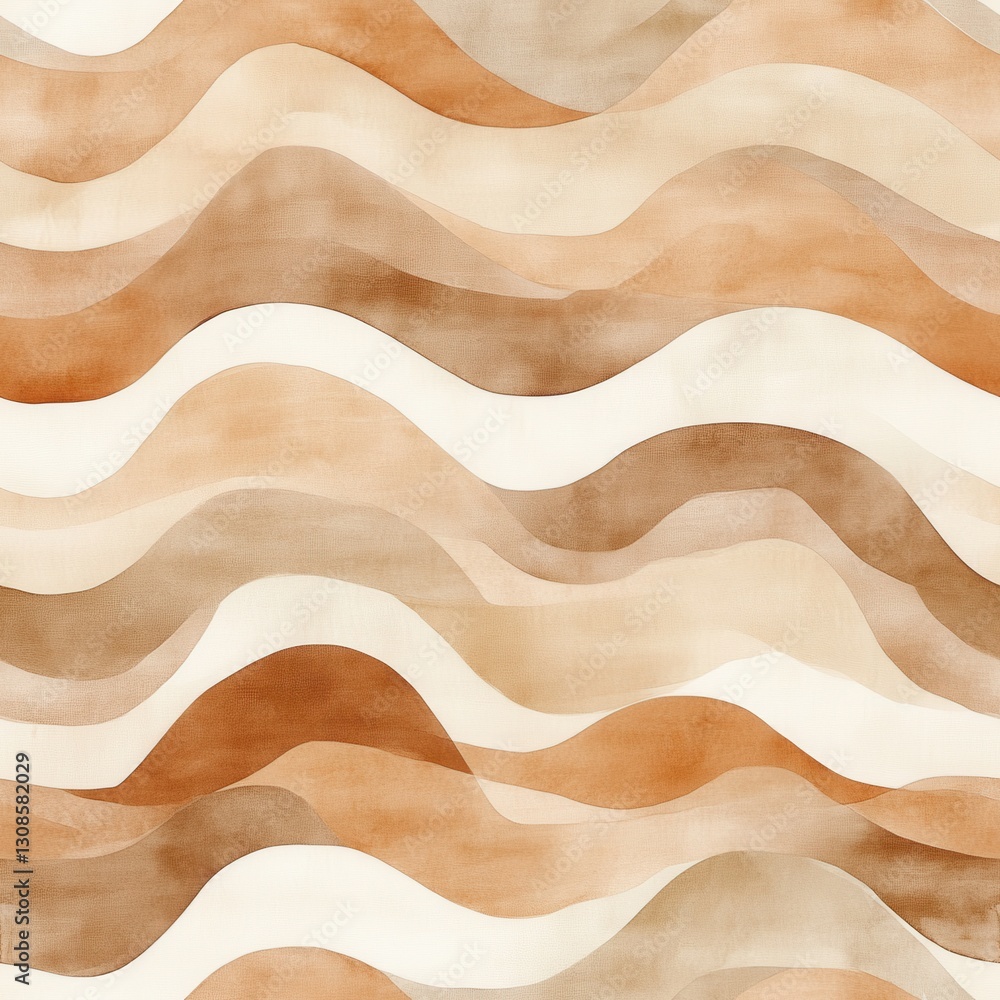 Aufkleber calming watercolor doodles create a soothing backdrop with soft, wavy patterns in warm earth tones
