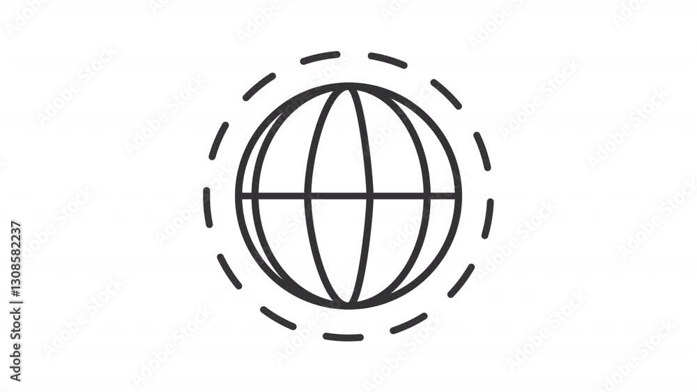 Poster atmosphere of earth line animation. ozone layer animated icon. protective function. environmental sc