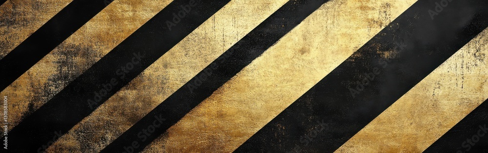 Aufkleber Bold black and gold diagonal pattern creating an eye-catching design for modern decor projects