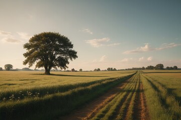 Fototapeta premium a field of green grass