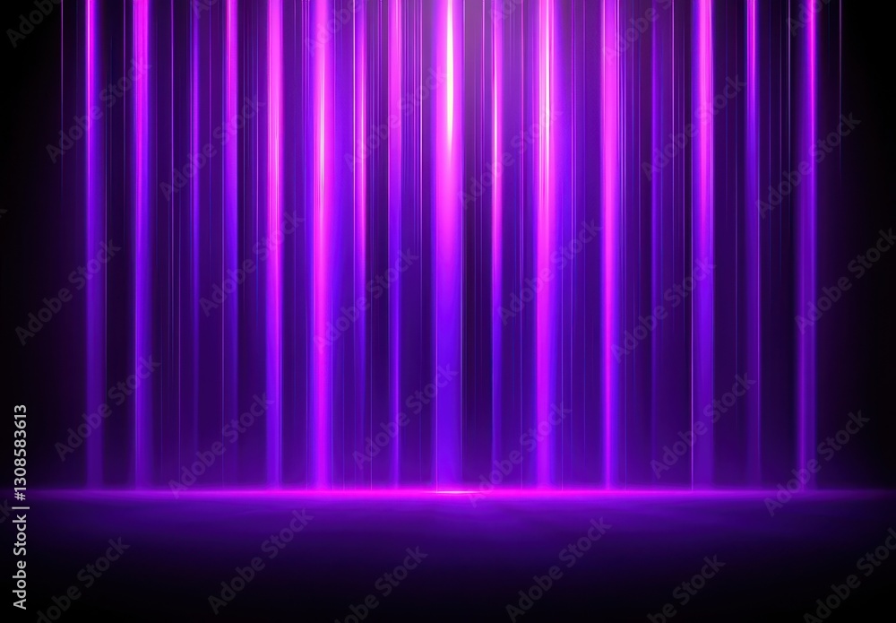 Poster ethereal purple light beams creating a dreamy atmosphere with soft radiance and gentle luminescence 