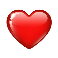 red glossy heart transparant background