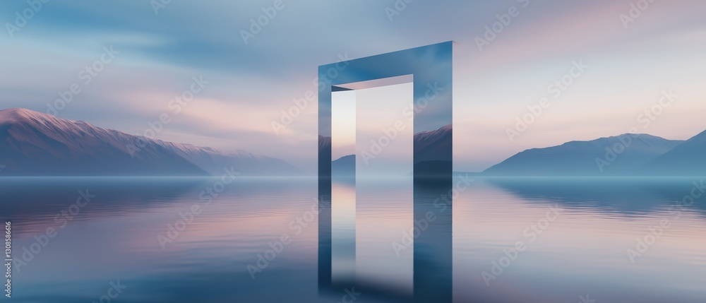 Aufkleber digital art piece that appears to be a photograph of a beautiful landscape. it features a large, rec