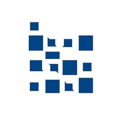 Minimalist Navy Blue Geometric Pattern T-Shirt Design on White Background