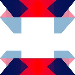 Obraz premium Minimalist Geometric T-Shirt Design in Navy Blue and Crimson Red on White Background