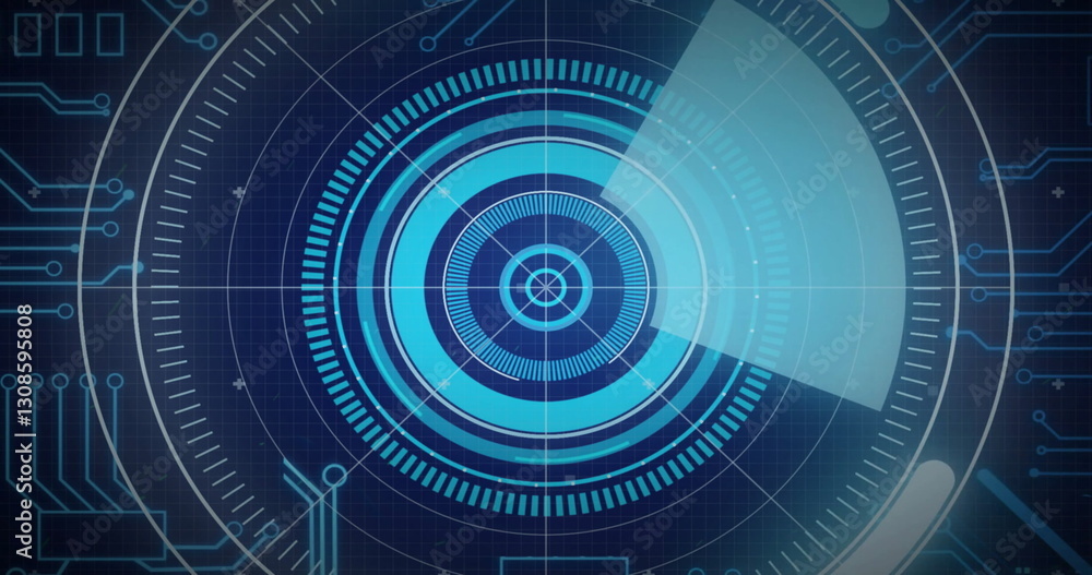 Poster image of scope scanning over computer circuit board on black background