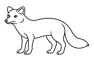 Elegant Arctic Fox Outline