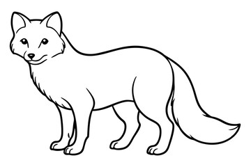 Elegant Arctic Fox Outline