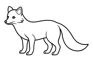 Elegant Arctic Fox Outline