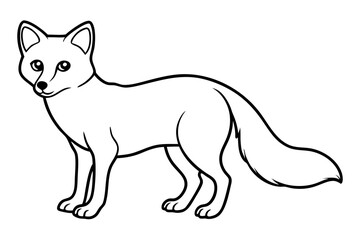Elegant Arctic Fox Outline
