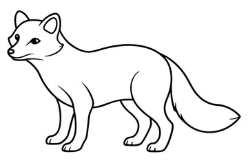 Elegant Arctic Fox Outline
